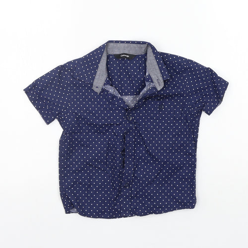 George Boys Blue Polka Dot  Basic Button-Up Size 12-18 Months