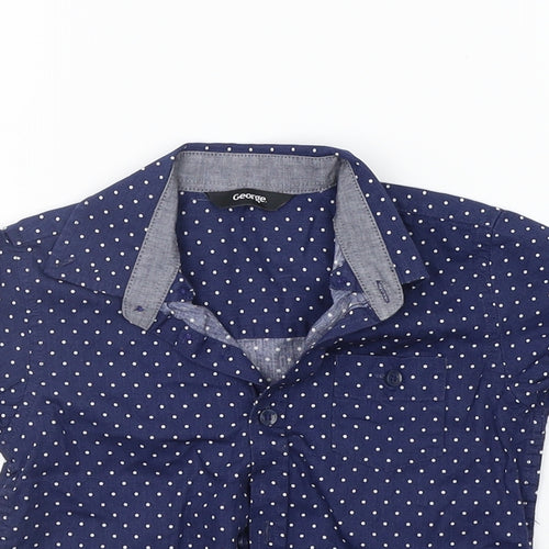 George Boys Blue Polka Dot  Basic Button-Up Size 12-18 Months