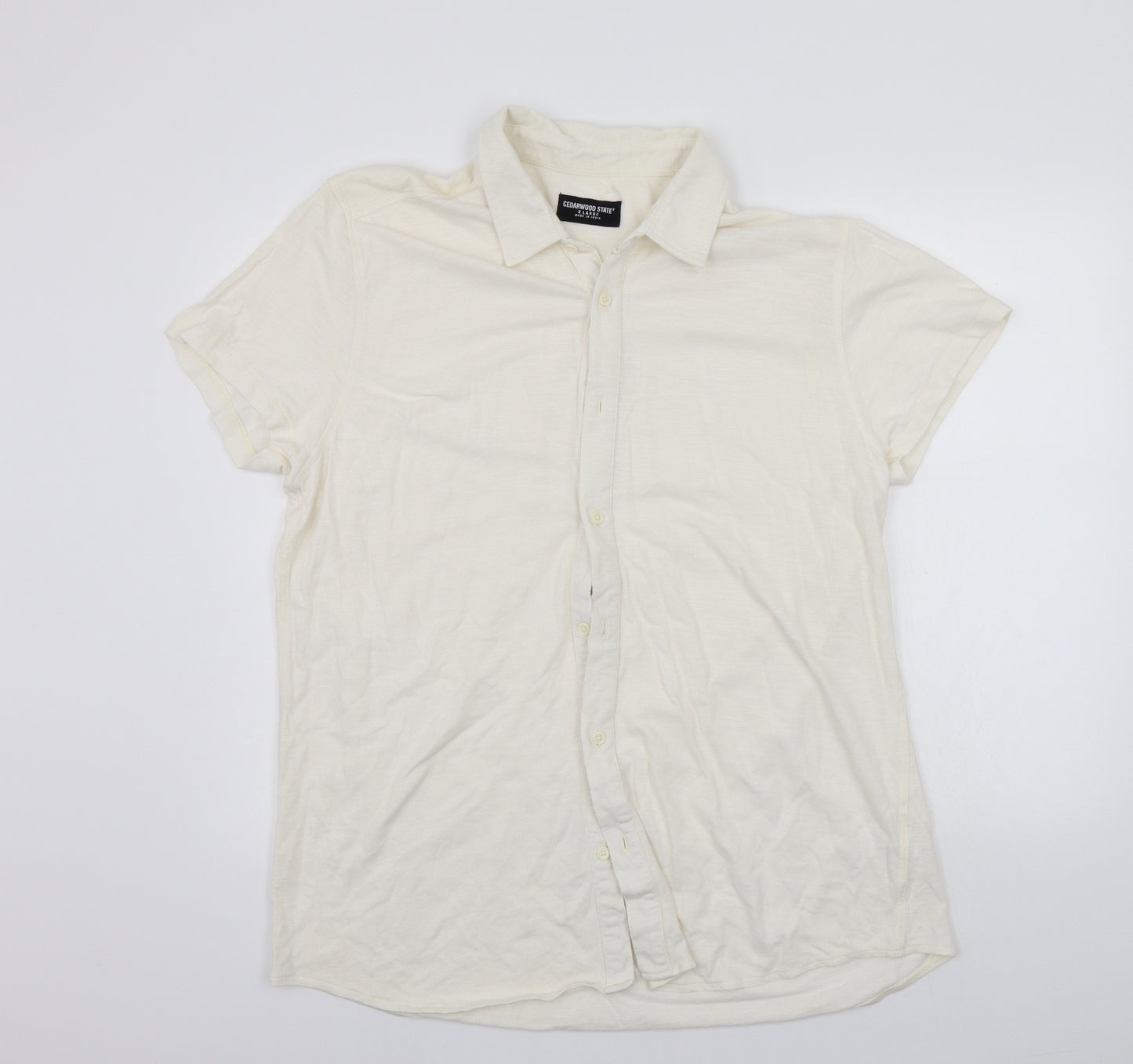 Cedar Wood State Mens White    Polo Size XL  - washable mark