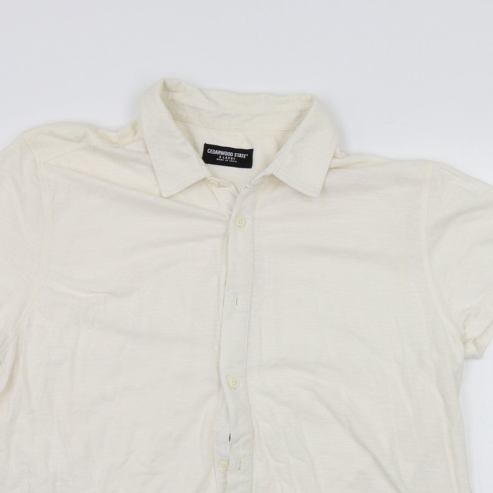 Cedar Wood State Mens White    Polo Size XL  - washable mark