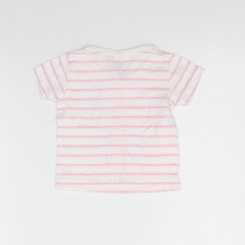 Baby Boys Pink Striped  Basic T-Shirt Size 3-6 Months