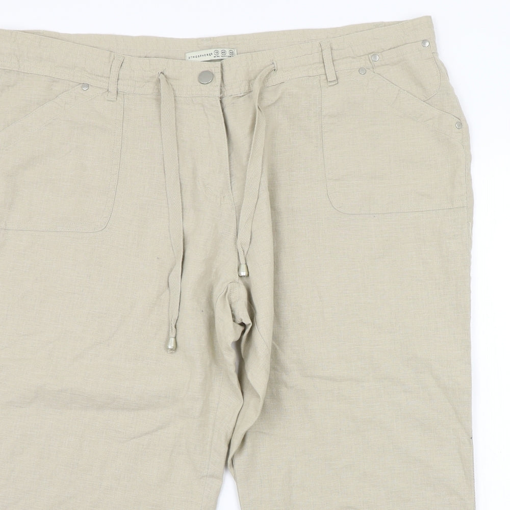 Atmosphere Womens Beige   Trousers  Size 18 L20 in