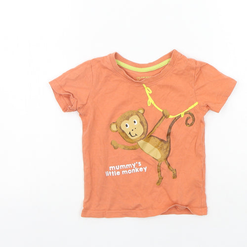 Primark Girls Orange   Basic T-Shirt Size 18-24 Months  - MONKEY