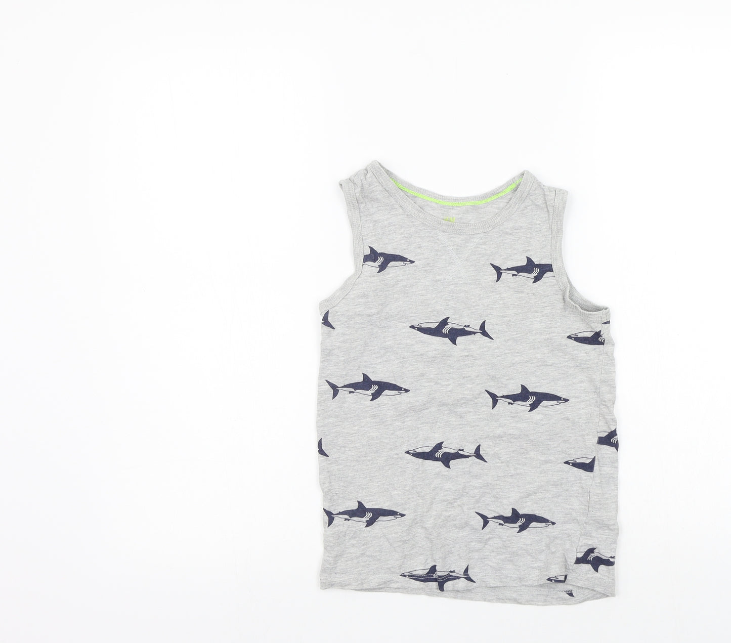 H&M Boys Grey Geometric  Basic Tank Size 7-8 Years