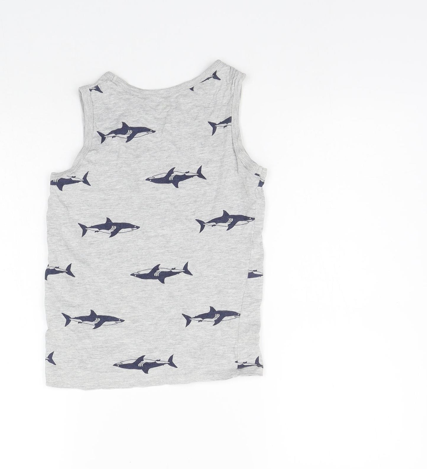 H&M Boys Grey Geometric  Basic Tank Size 7-8 Years