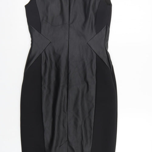 Oasis Womens Black Houndstooth  A-Line  Size 8