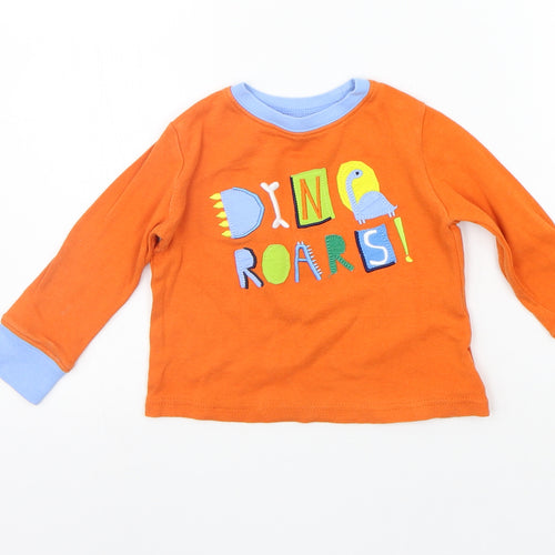 Mothercare Boys Orange   Pullover Jumper Size 12-18 Months