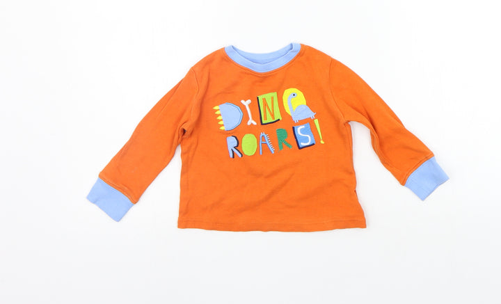 Mothercare Boys Orange   Pullover Jumper Size 12-18 Months