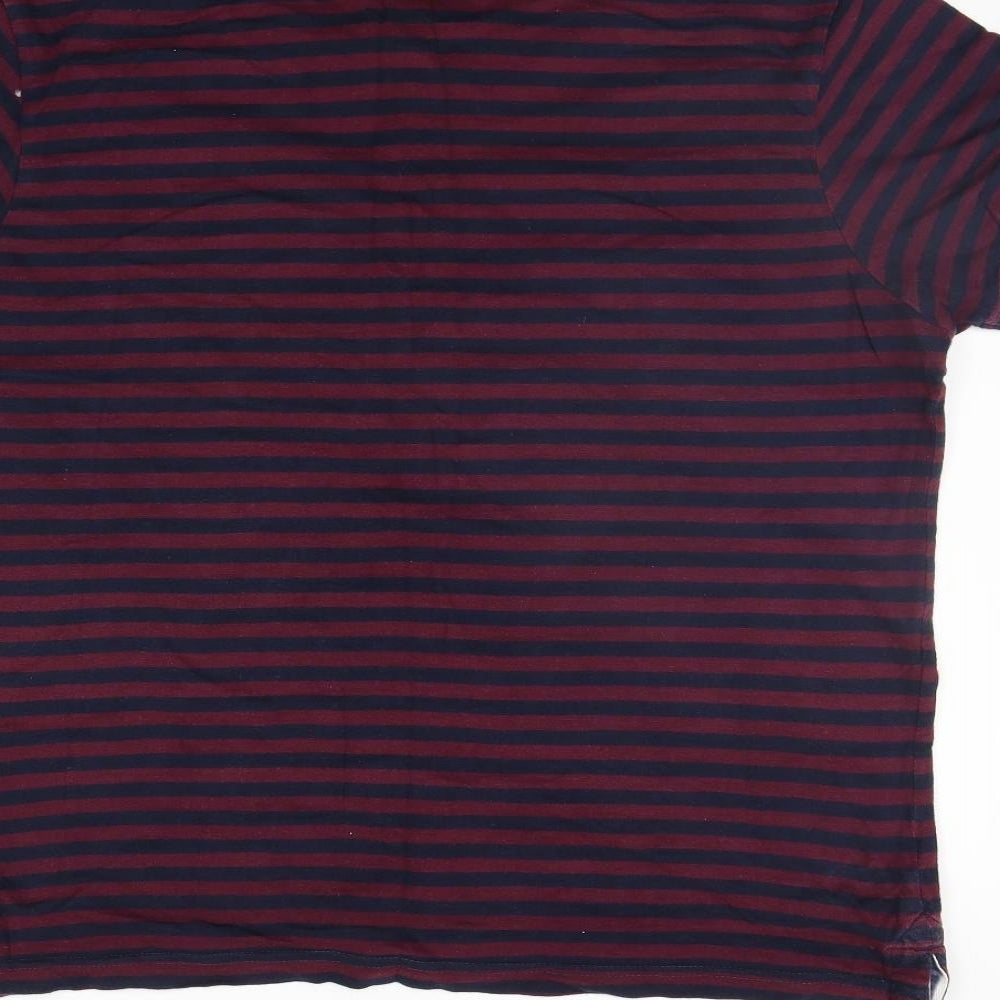 TU Mens Purple Striped   Polo Size XL