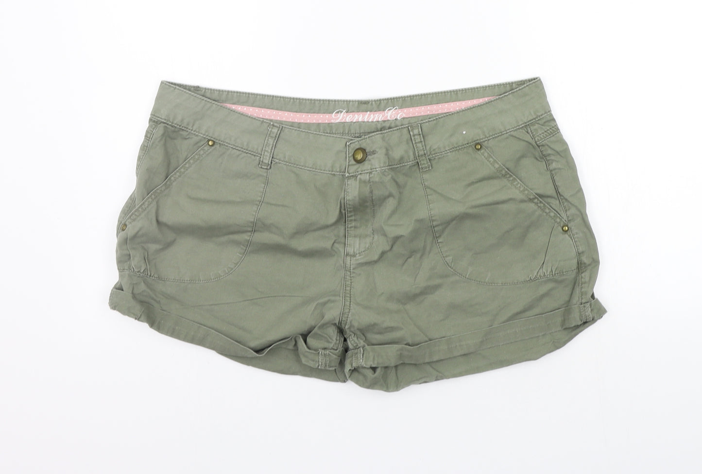 deniem & co Womens Green   Cut-Off Shorts Size 16