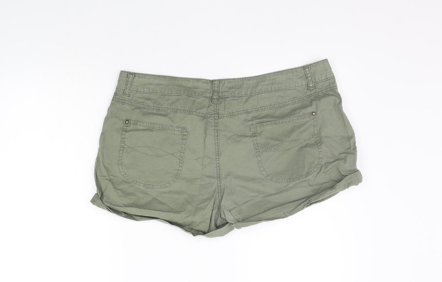 deniem & co Womens Green   Cut-Off Shorts Size 16