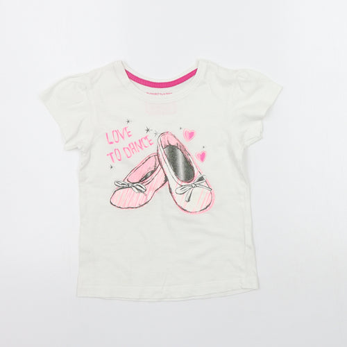 Young Dimension Girls White   Basic T-Shirt Size 6-7 Years