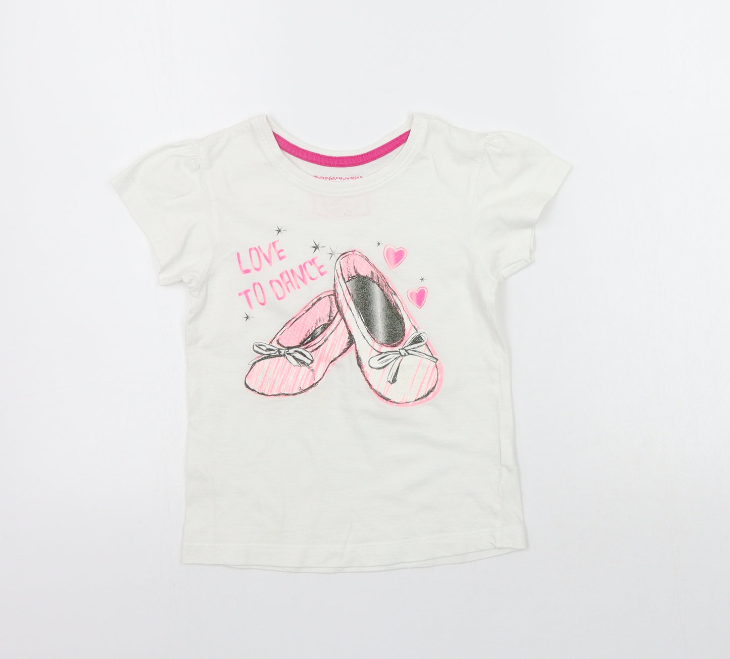 Young Dimension Girls White   Basic T-Shirt Size 6-7 Years