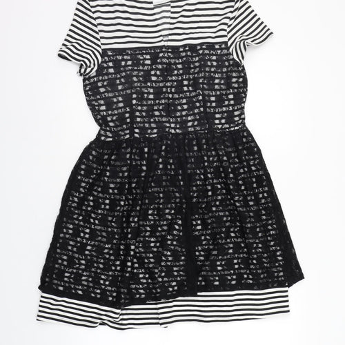 Skye Womens White Striped  A-Line  Size 14