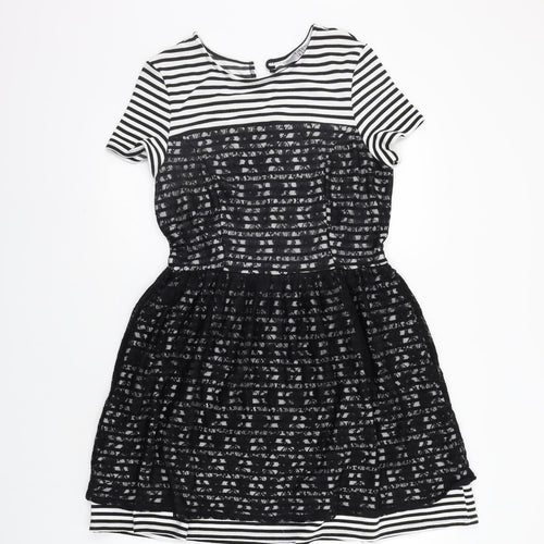 Skye Womens White Striped  A-Line  Size 14