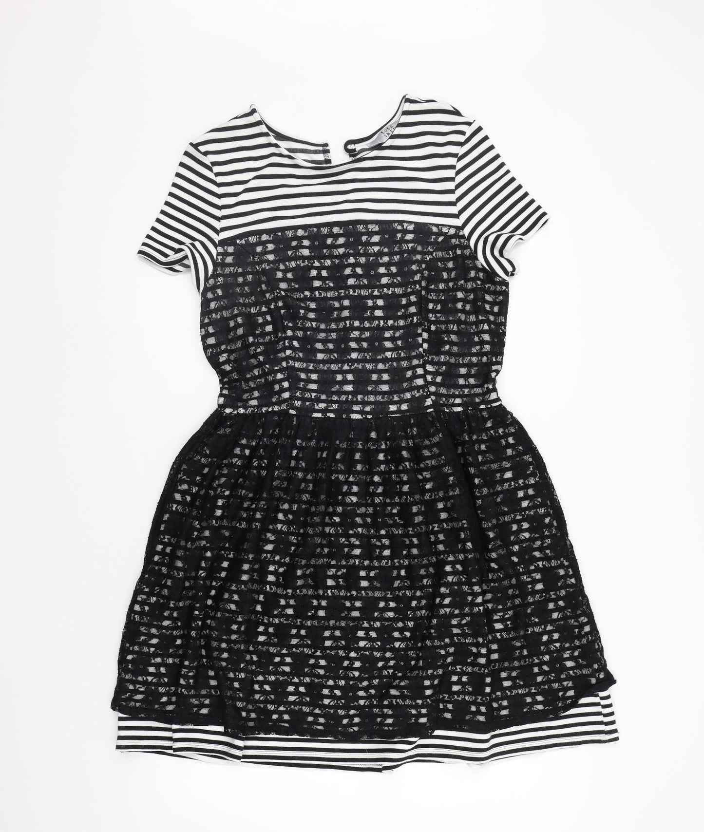 Skye Womens White Striped  A-Line  Size 14
