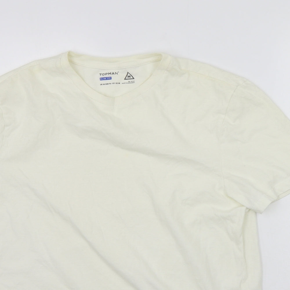 Topman Mens White    T-Shirt Size M  - washable mark