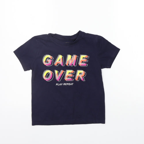 Primark Girls Blue   Basic T-Shirt Size 5-6 Years