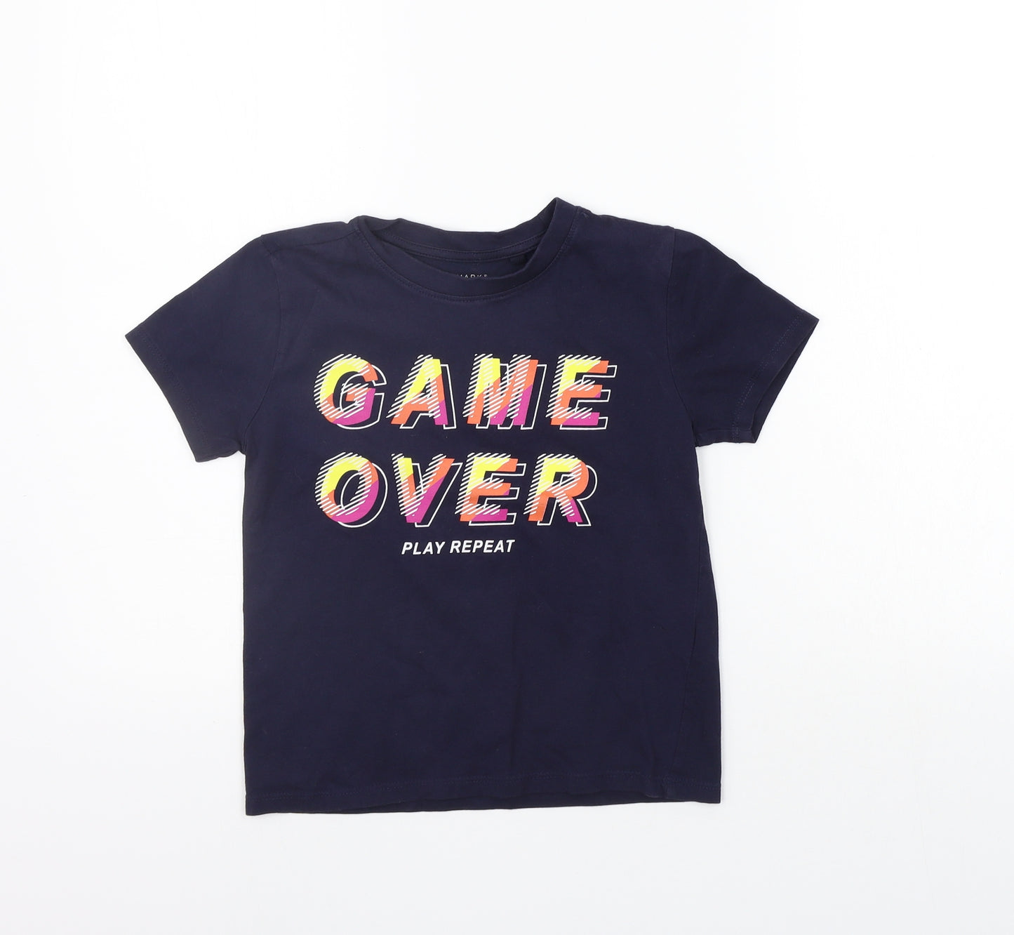 Primark Girls Blue   Basic T-Shirt Size 5-6 Years