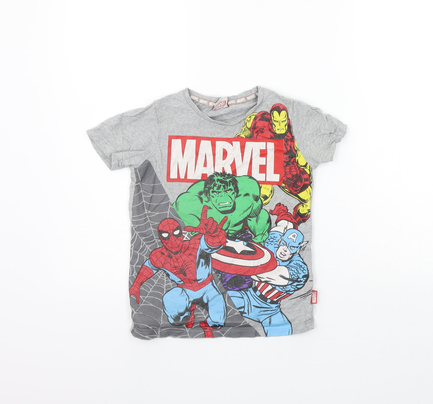 TU Boys Grey   Basic T-Shirt Size 5-6 Years  - marvel