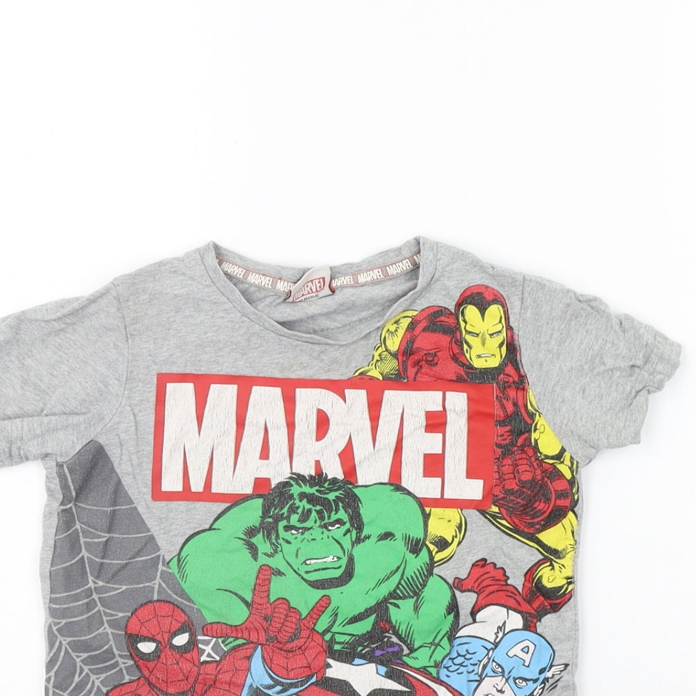 TU Boys Grey   Basic T-Shirt Size 5-6 Years  - marvel