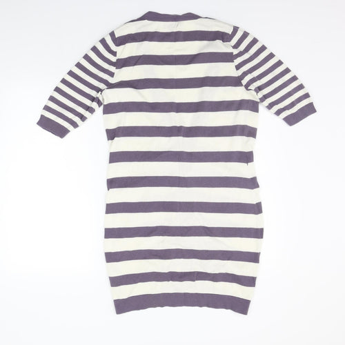 Papaya Womens Purple Striped  Cardigan Jumper Size 12