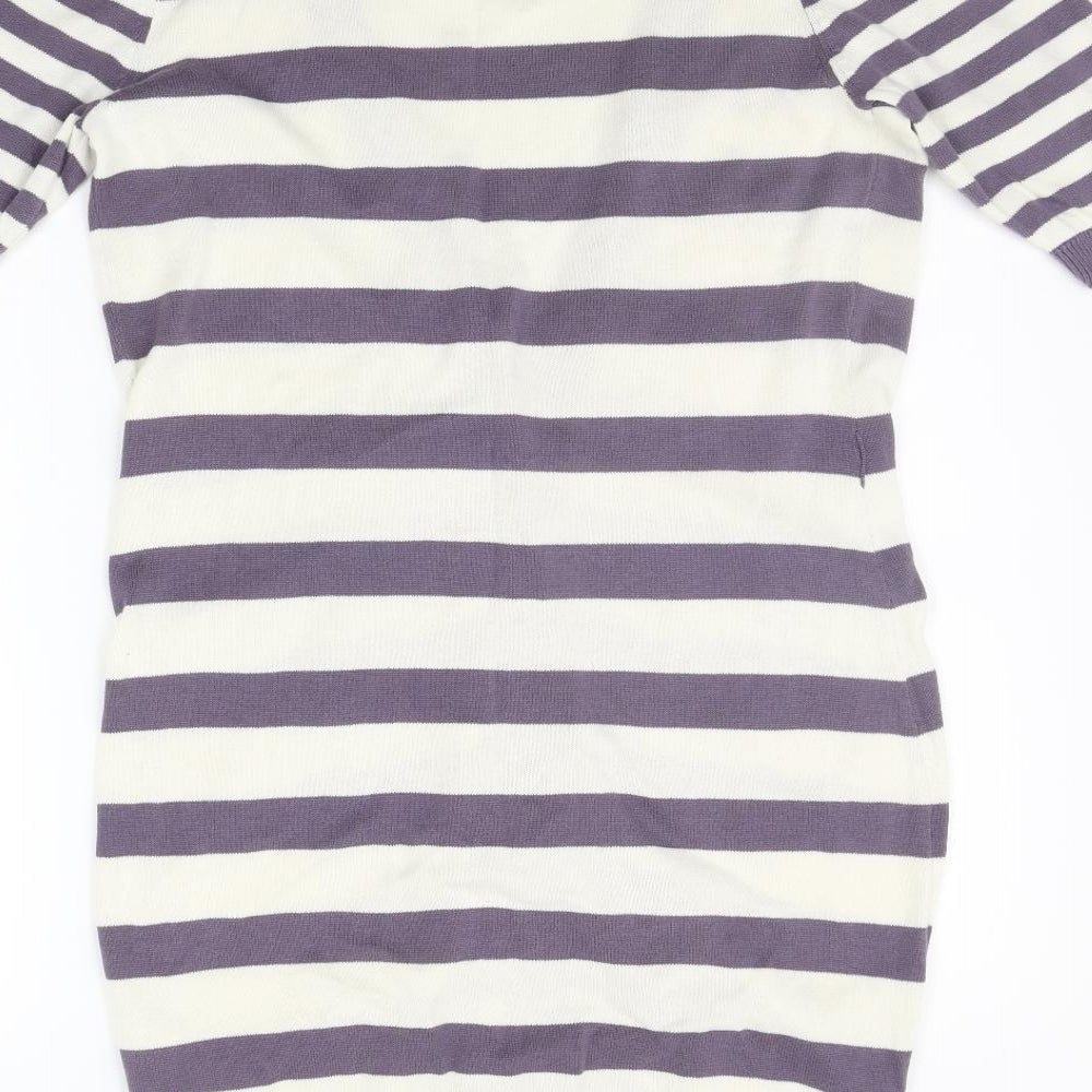 Papaya Womens Purple Striped  Cardigan Jumper Size 12