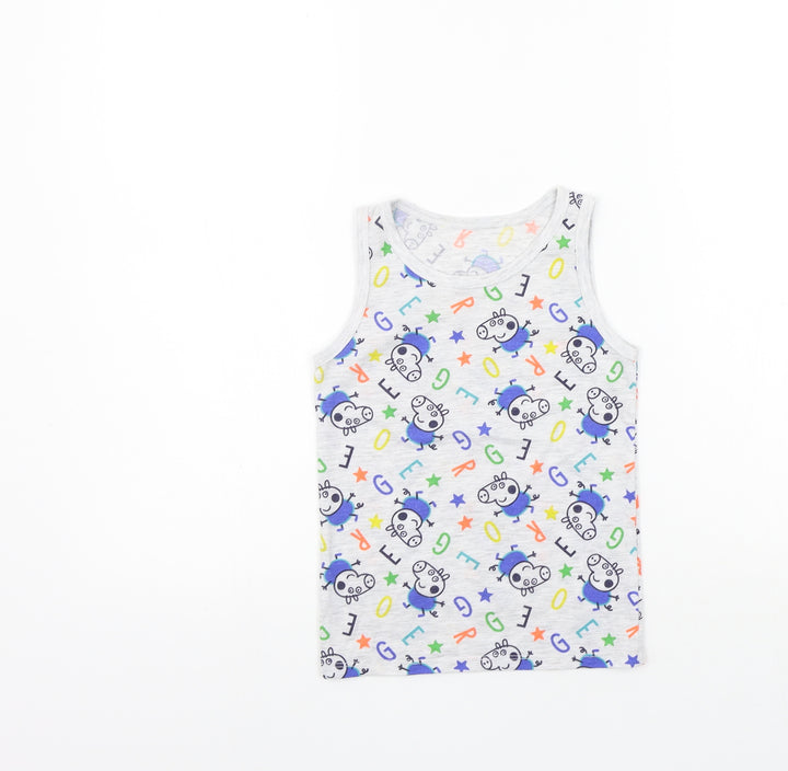 George Boys Grey Geometric  Basic Tank Size 5-6 Years