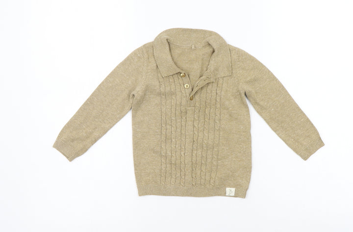 billie Girls Beige Basic T-Shirt Size 9-12 Months