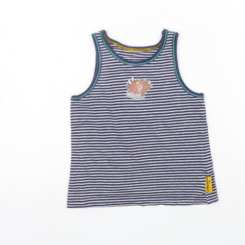 TU Boys Grey Striped  Basic Tank Size 4-5 Years  - THE GRUFFALO