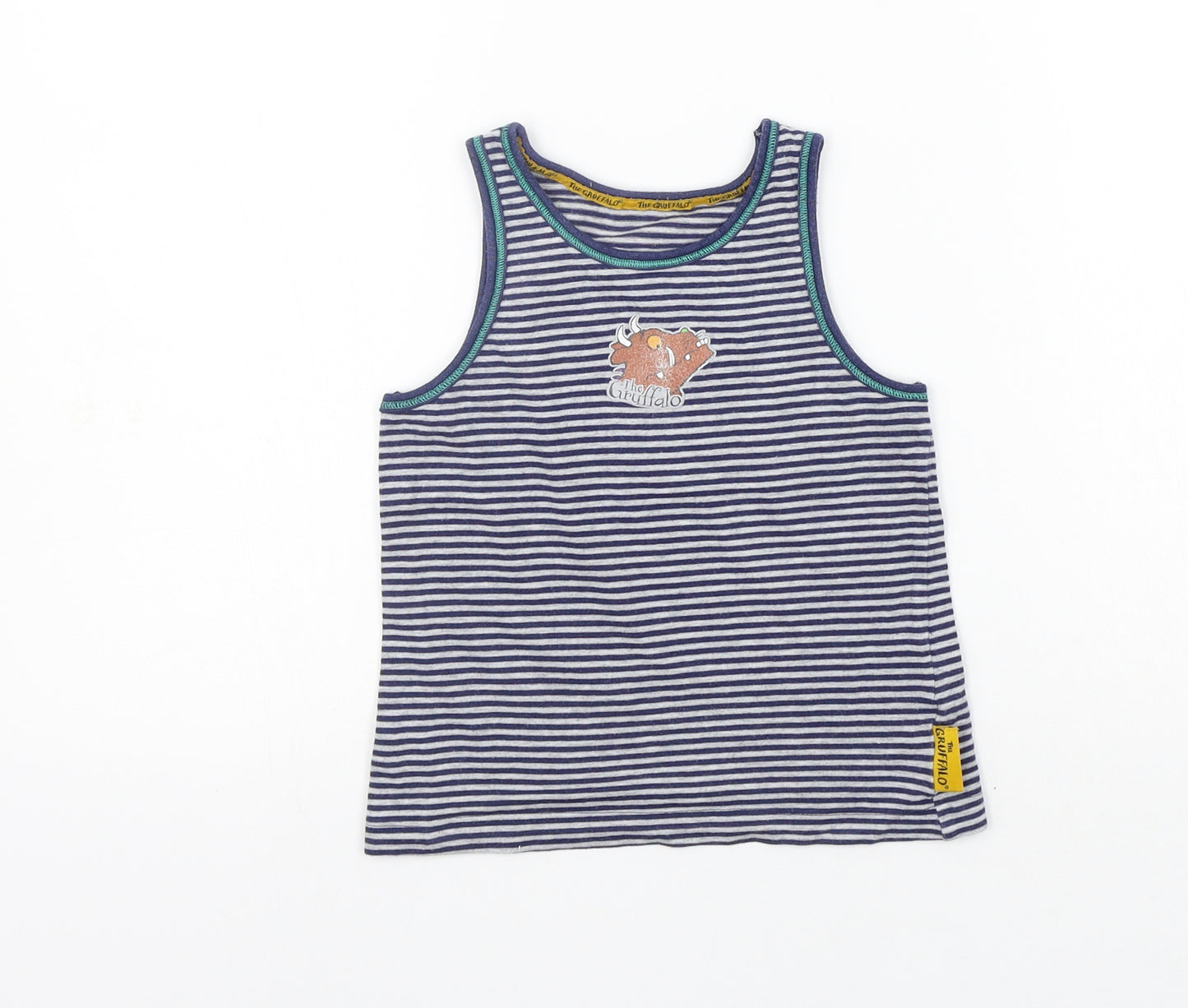 TU Boys Grey Striped  Basic Tank Size 4-5 Years  - THE GRUFFALO