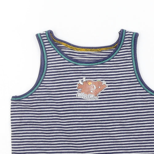 TU Boys Grey Striped  Basic Tank Size 4-5 Years  - THE GRUFFALO