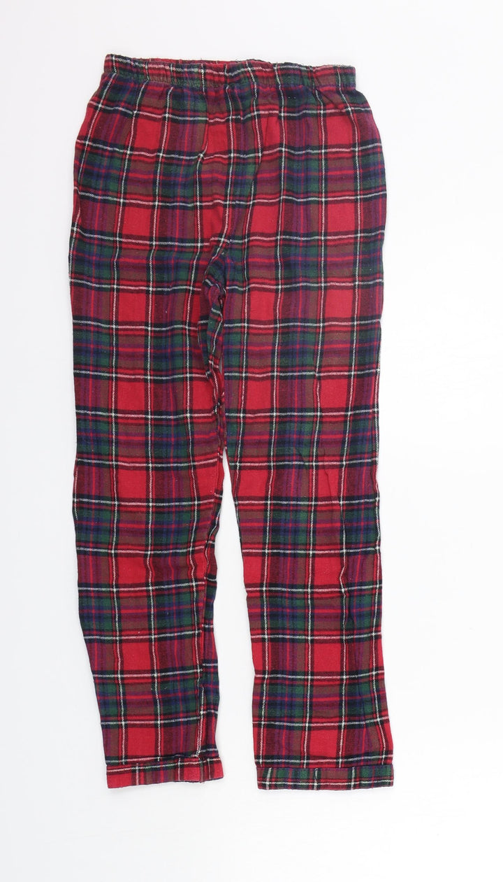 Young Dimension Girls Red Check Top Lounge Pants Size 8-9 Years - Elastic Waist Band