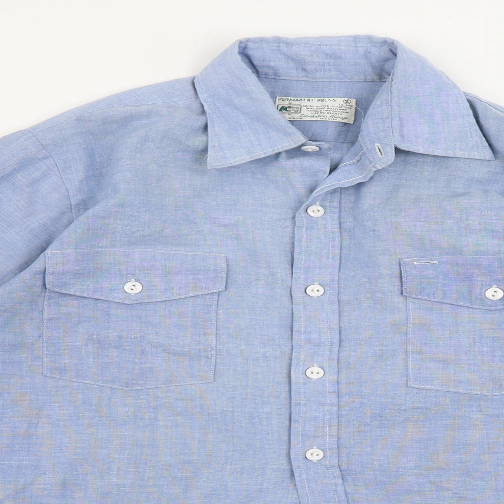 permanent press Mens Blue    Button-Up Size S