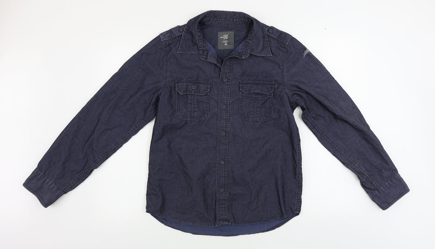 H&M  Boys Blue   Basic Button-Up Size 14 Years