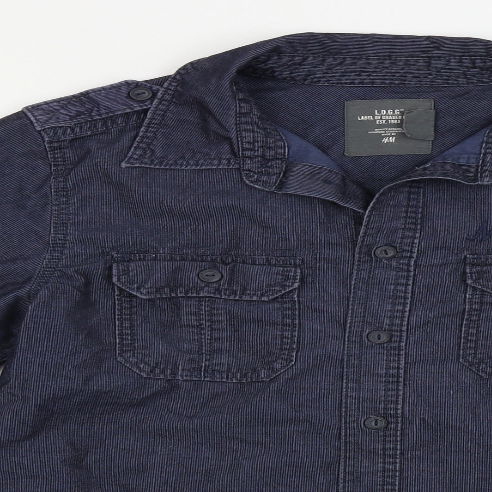 H&M  Boys Blue   Basic Button-Up Size 14 Years