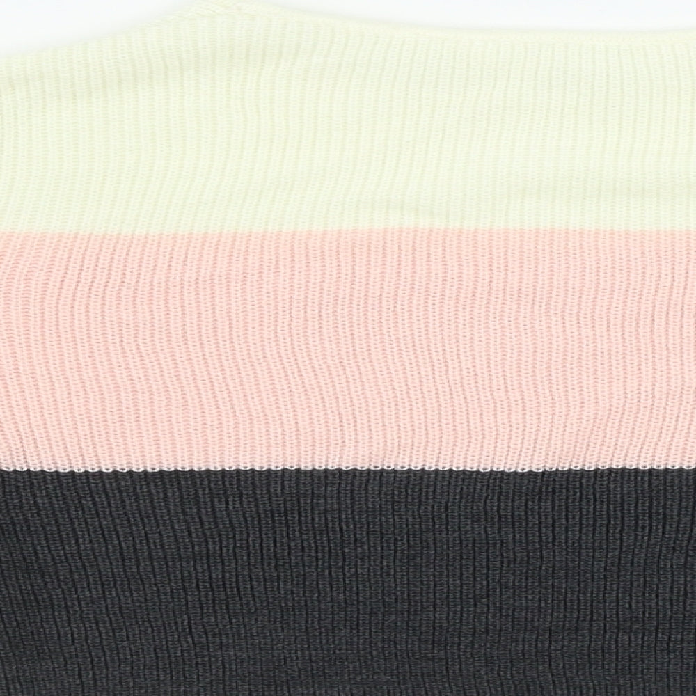 H&M  Girls Beige Striped  Pullover Jumper Size 8-9 Years