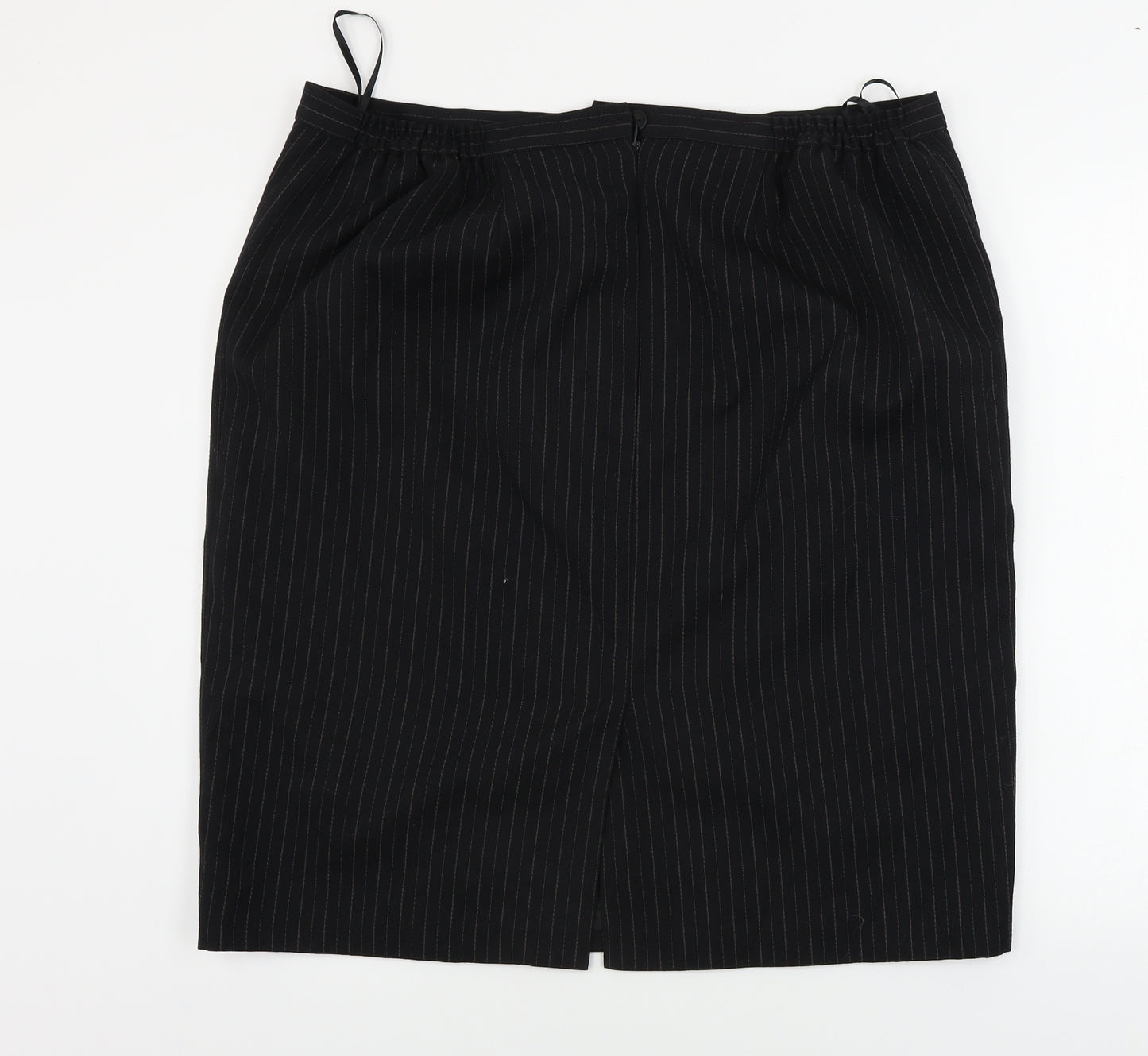 Yours Womens Black Striped  A-Line Skirt Size 22