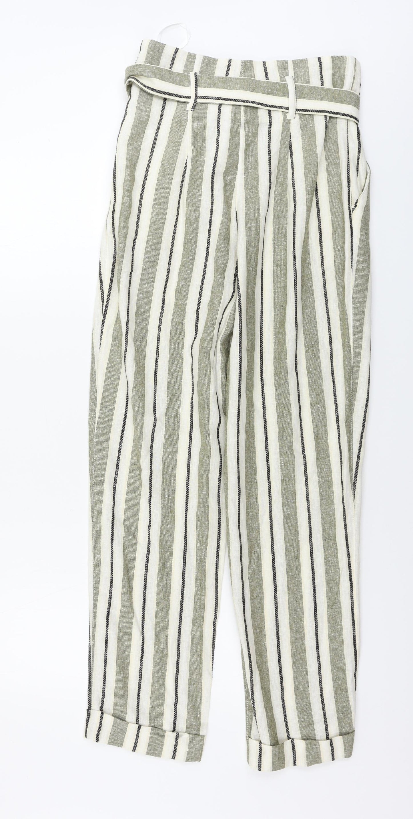 Topshop  Womens Brown Striped  Trousers  Size 10 L27 in