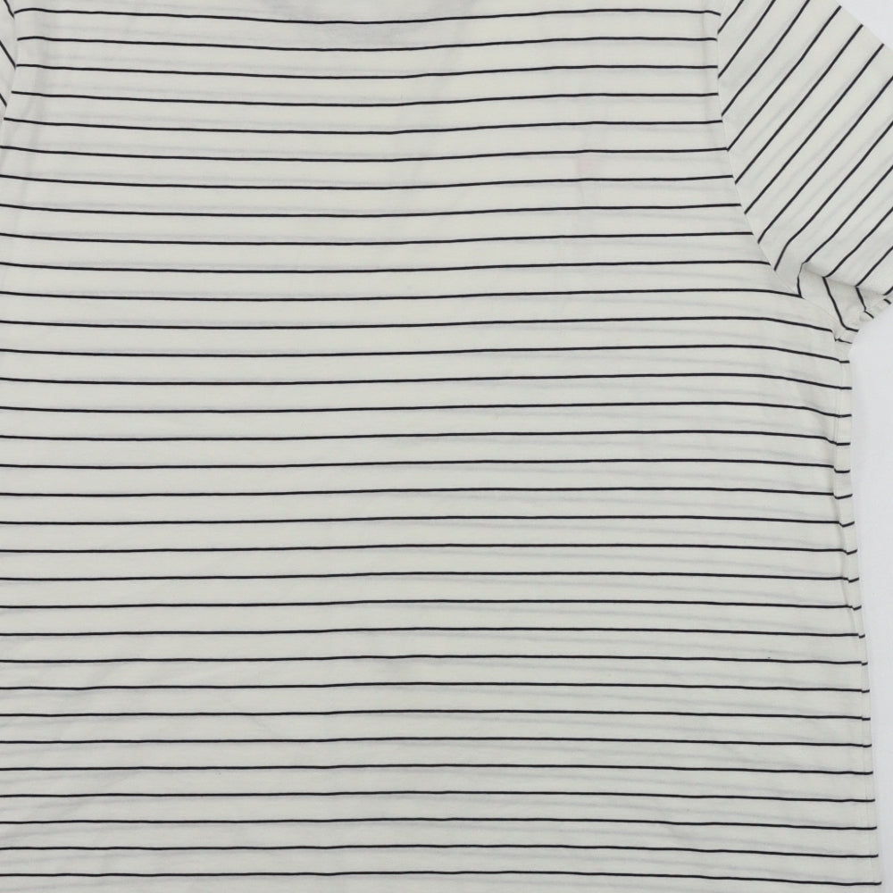 ASOS Womens White Striped  Basic T-Shirt Size 18