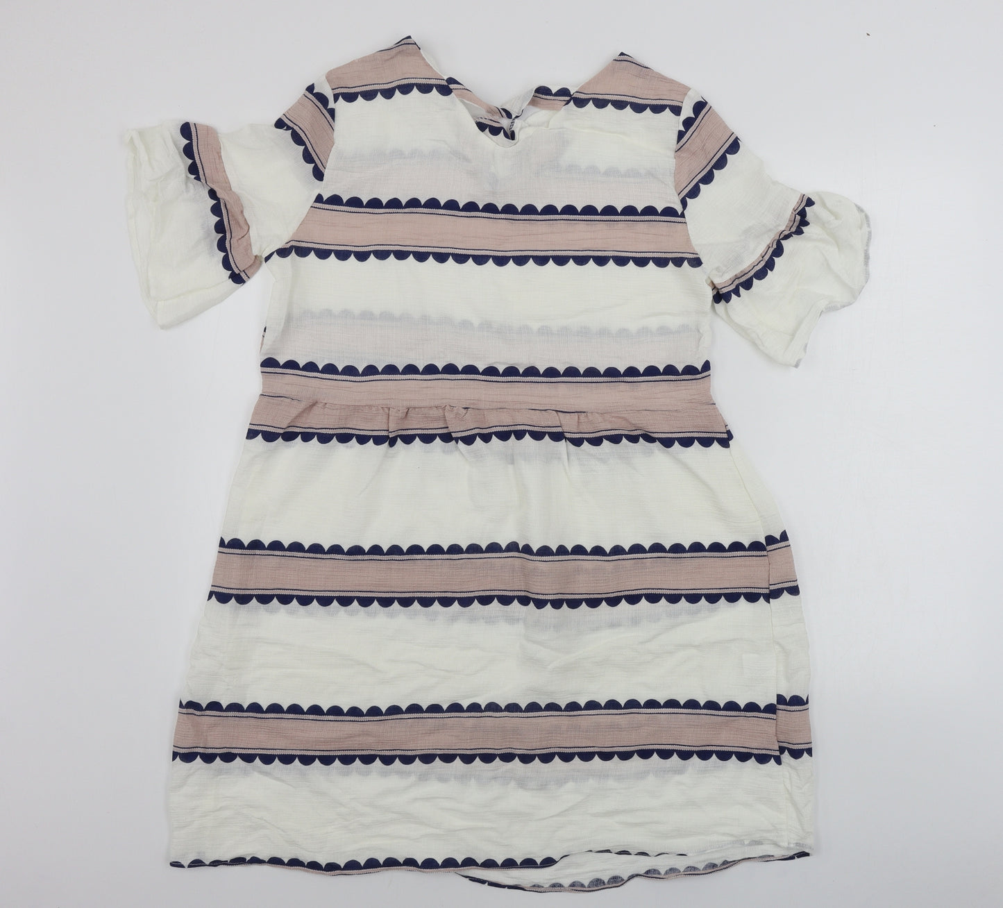 Preworn  Womens White Striped  A-Line  Size XL