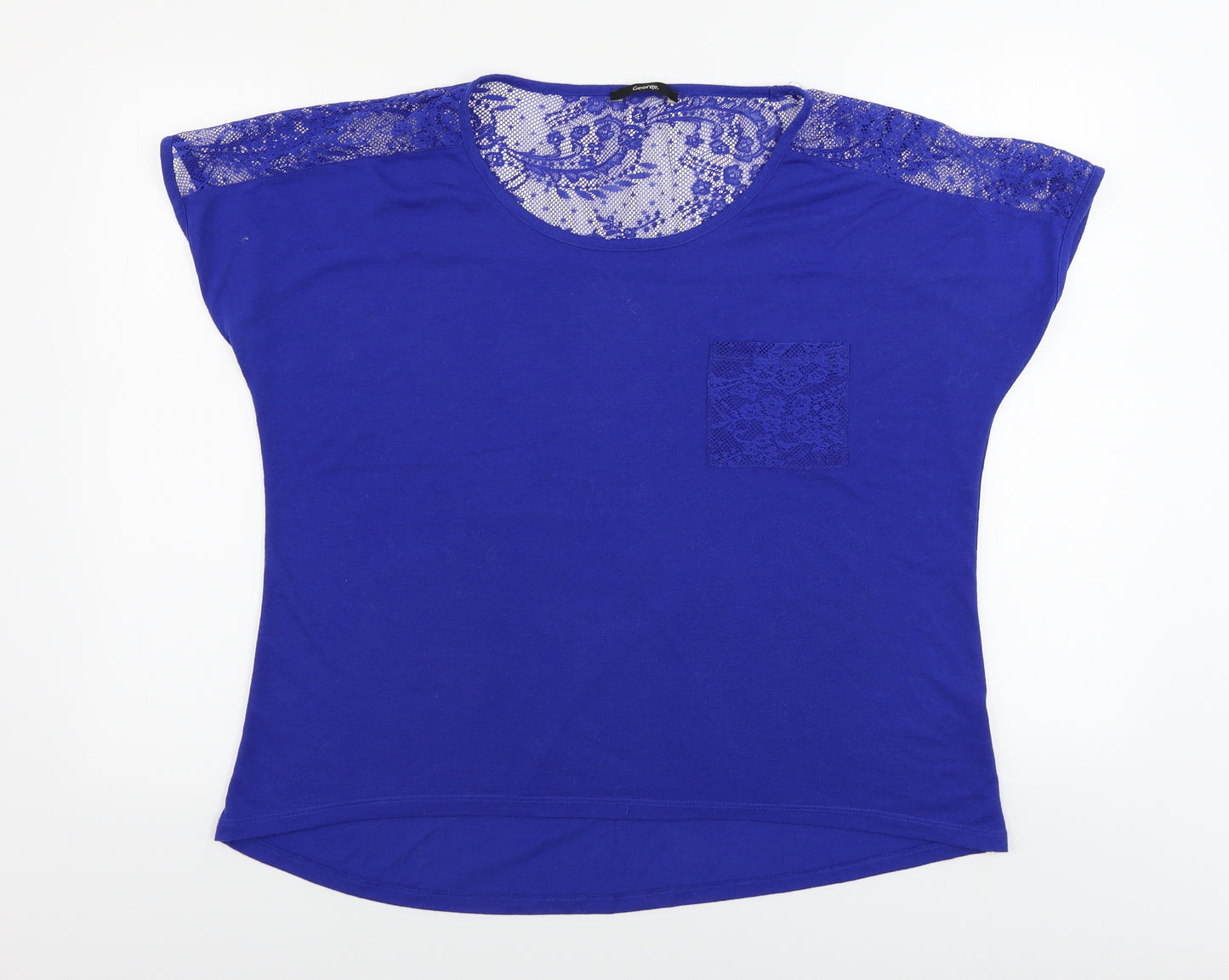 George  Womens Blue   Basic T-Shirt Size 16
