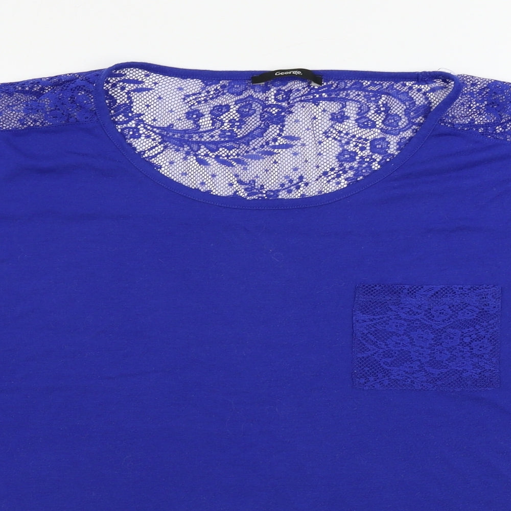 George  Womens Blue   Basic T-Shirt Size 16