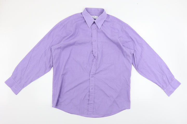 Essentials Mens Purple Button-Up Size 16