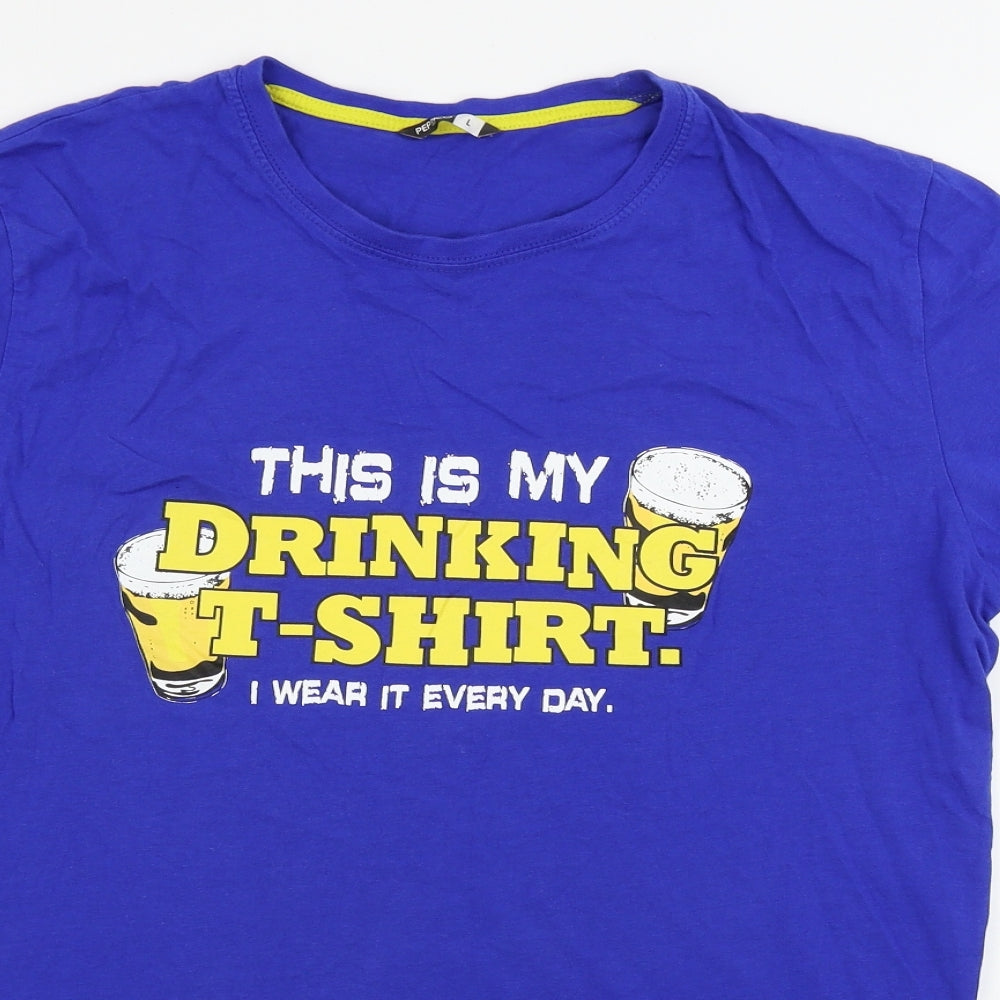 pep&co Mens Blue    T-Shirt Size L