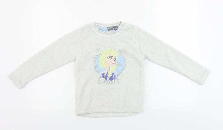 Disney  Girls White   Pullover Jumper Size 6-7 Years