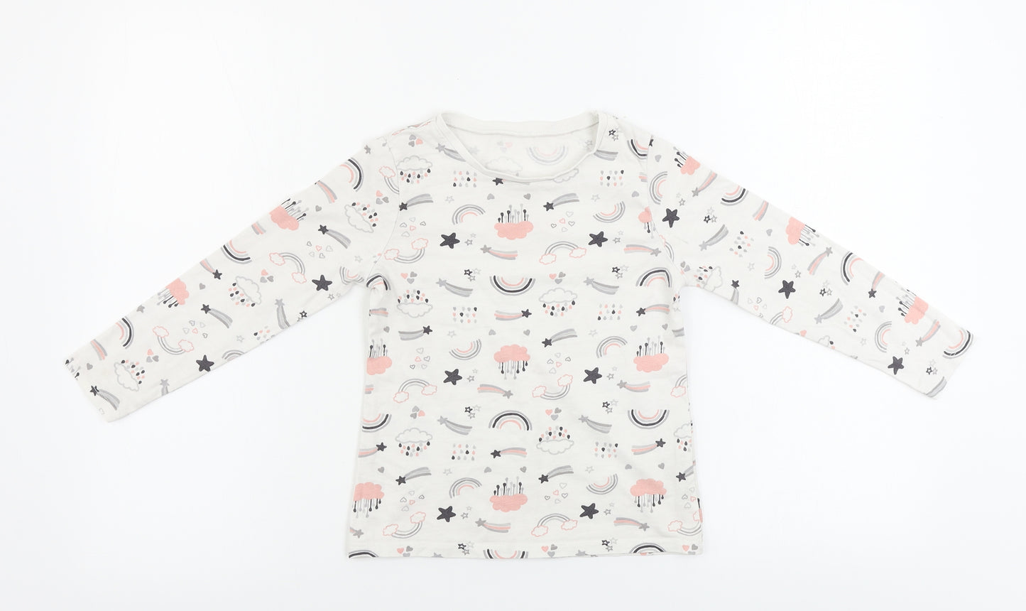 George  Girls White   Basic T-Shirt Size 6-7 Years