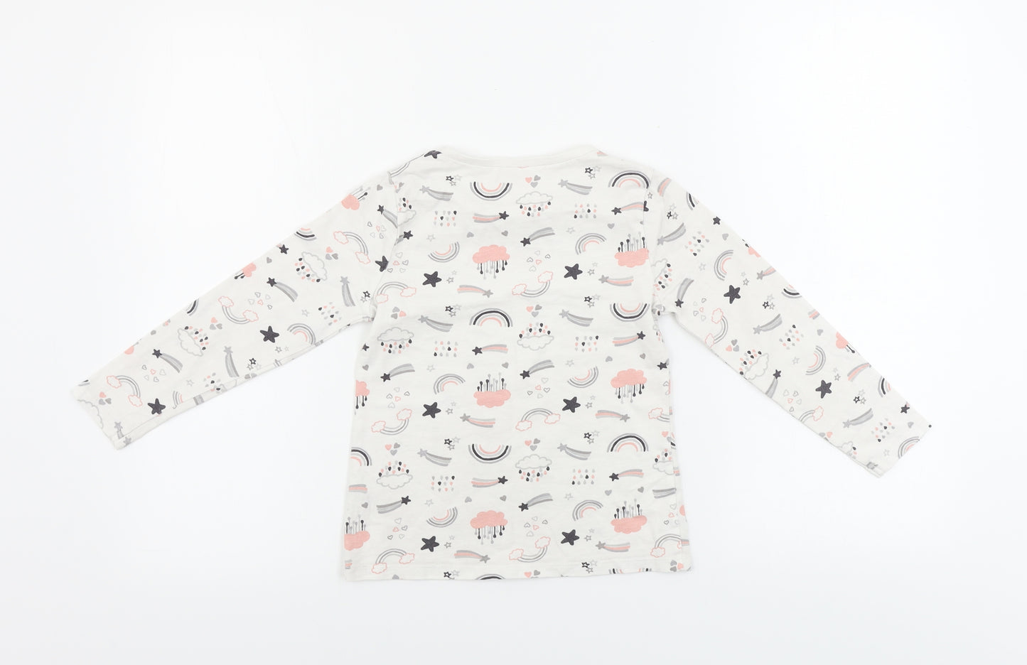 George  Girls White   Basic T-Shirt Size 6-7 Years