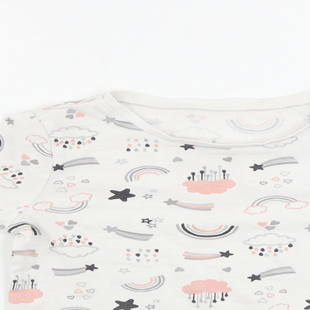 George  Girls White   Basic T-Shirt Size 6-7 Years