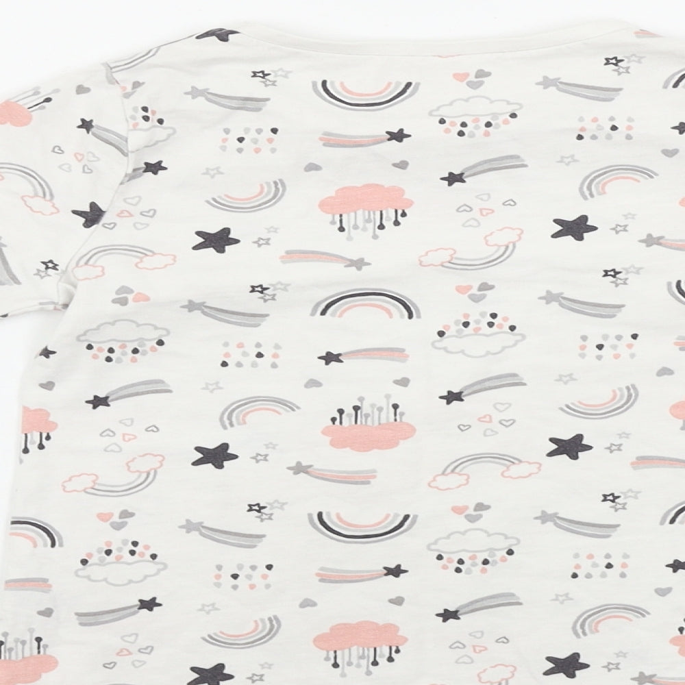 George  Girls White   Basic T-Shirt Size 6-7 Years